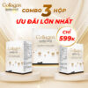 Combo 3 hộp 20 gói nước uống Collagen Extra Gold 10ml trắng da, mờ nám, chống lão hóa