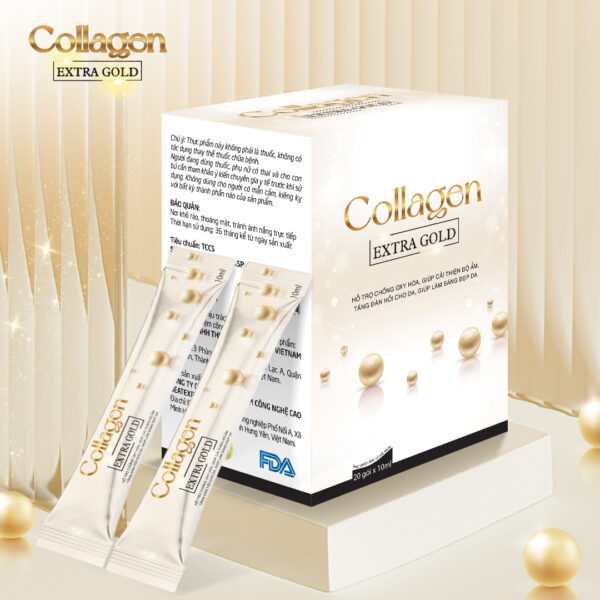 Hộp 20 gói nước uống Collagen Extra Gold 10ml trắng da, mờ nám, chống lão hóa