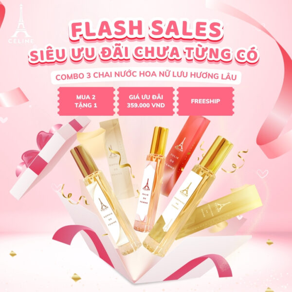 Combo 3 chai nước hoa nữ thơm lâu Céline Parfume chính hãng - Sophie, Julie, Josephine