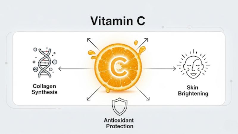 Vai tro cua vitamin C voi lan da